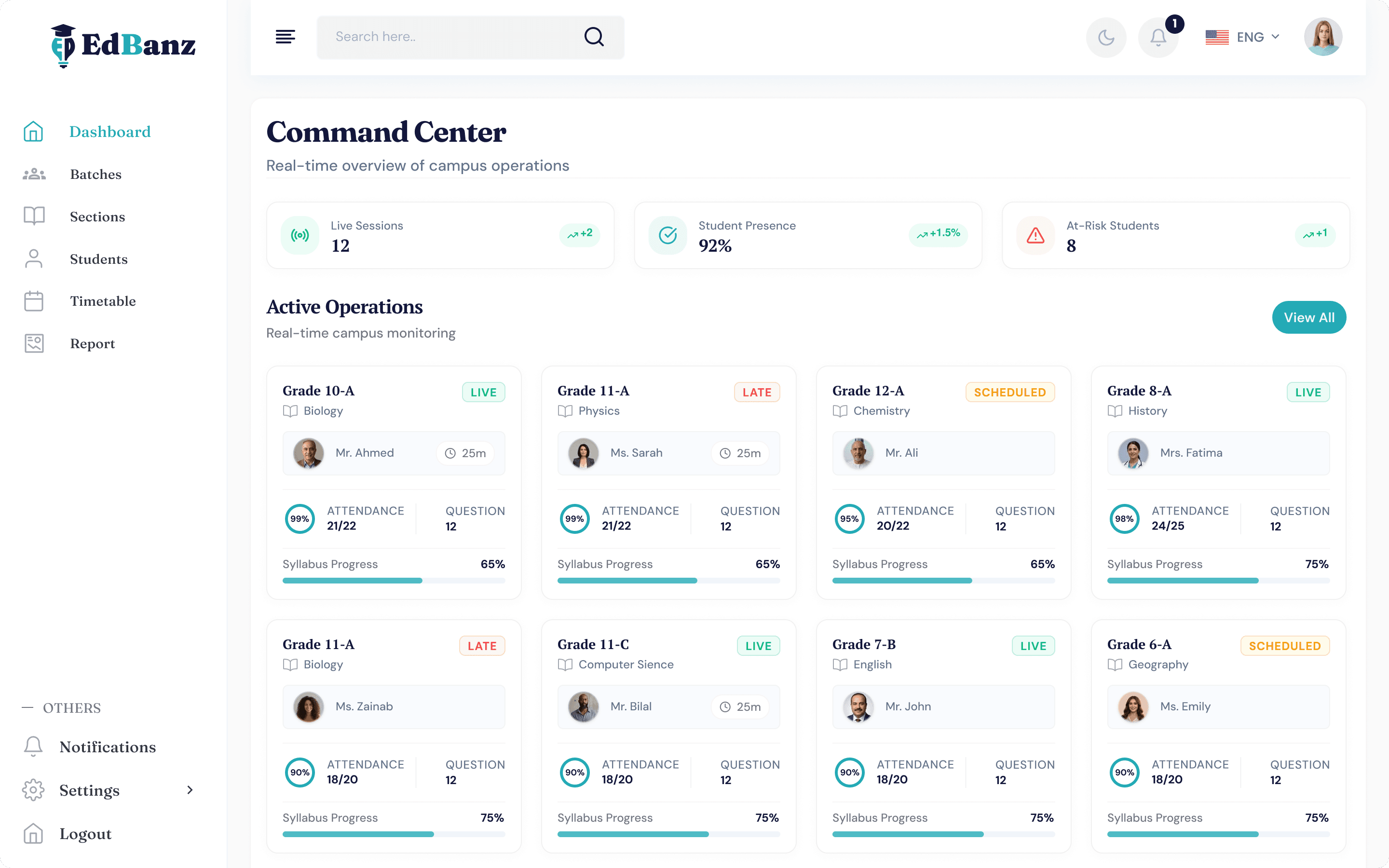 Edbanz dashboard preview