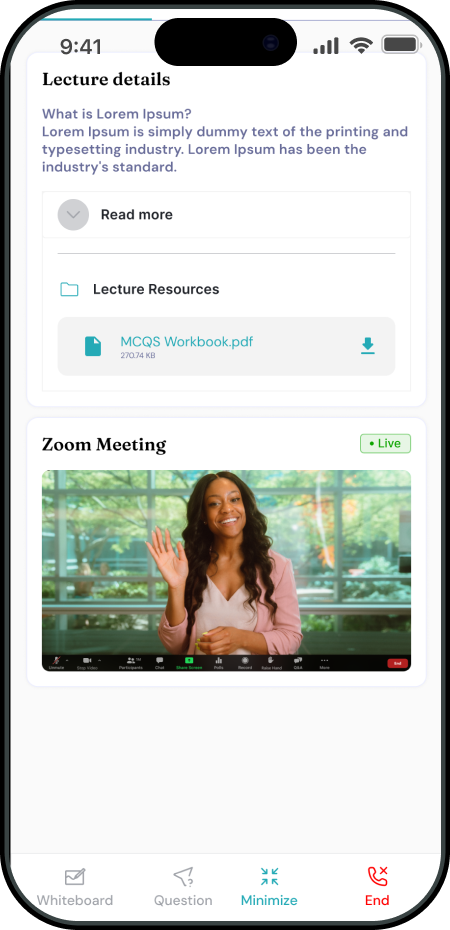Student interactive portal preview